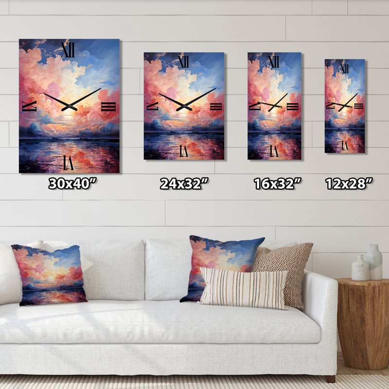 Horloge murale Clouds Skys Canvas II, H 28 po x l 12 po x P 1 po