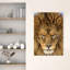 Intense Lion Gaze Contemporary Wall Art Print 1 Piece Wrapped Canvas Wall Art-1412925248