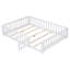 Lit plateforme pleine grandeur avec clôture et porte pour enfants, cadre de lit Montessori avec lattes de soutien pour tout-petits, lit de plancher en bois-131584135