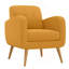 Chaise d'appoint en lin jaune avec pieds en bois massif naturel
