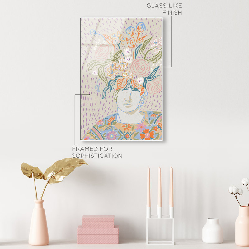 Flourishing Print by Oliver Gal, 55"H x 37"W, White Floater Frame