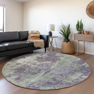 Premium Machine Washable Cerrito AMF573 Purple Rug