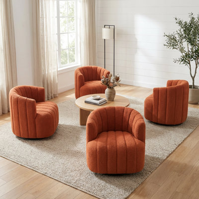 Bryonie Upholstered Swivel Barrel Chair