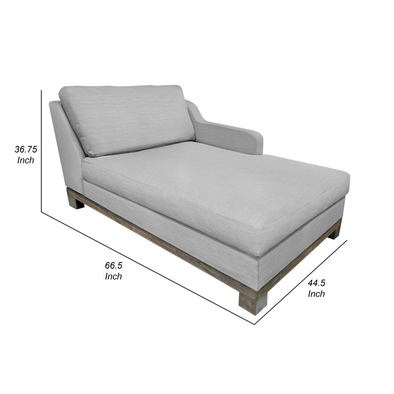 Chaise longue modulaire Sama RAF, coussin, 67 pouces, bois massif, polyester, Beige