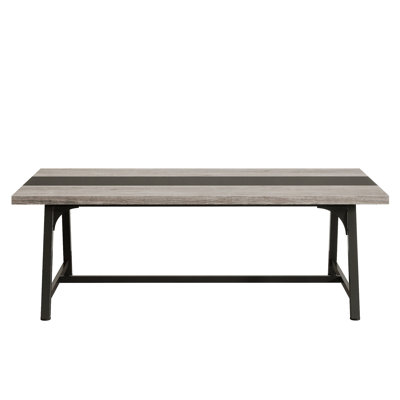Modern Rectangular Conference Table for 6-8 People, Durable Metal Frame, Large Work Surface for Boardroom & Team Collaboration "Grey & Black by Wrought Studio