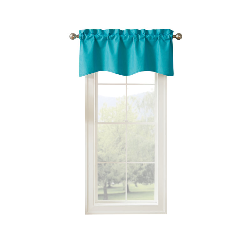 Turquoise Scalloped Rod Pocket Energy Efficient Valance