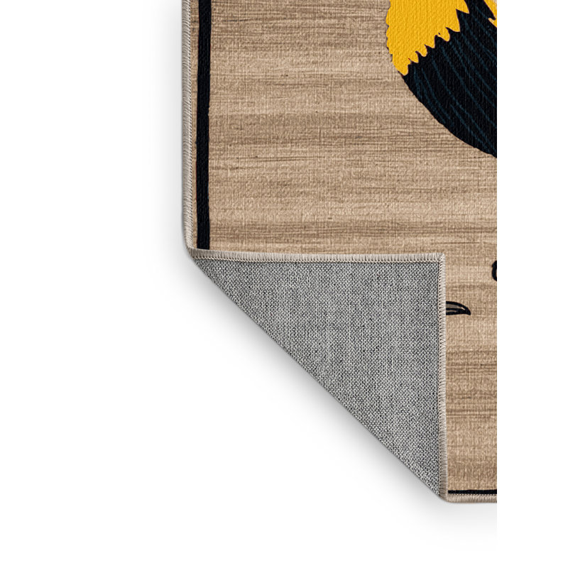 Washable Red winged Blackbird Birds Area Rug, Square 8'