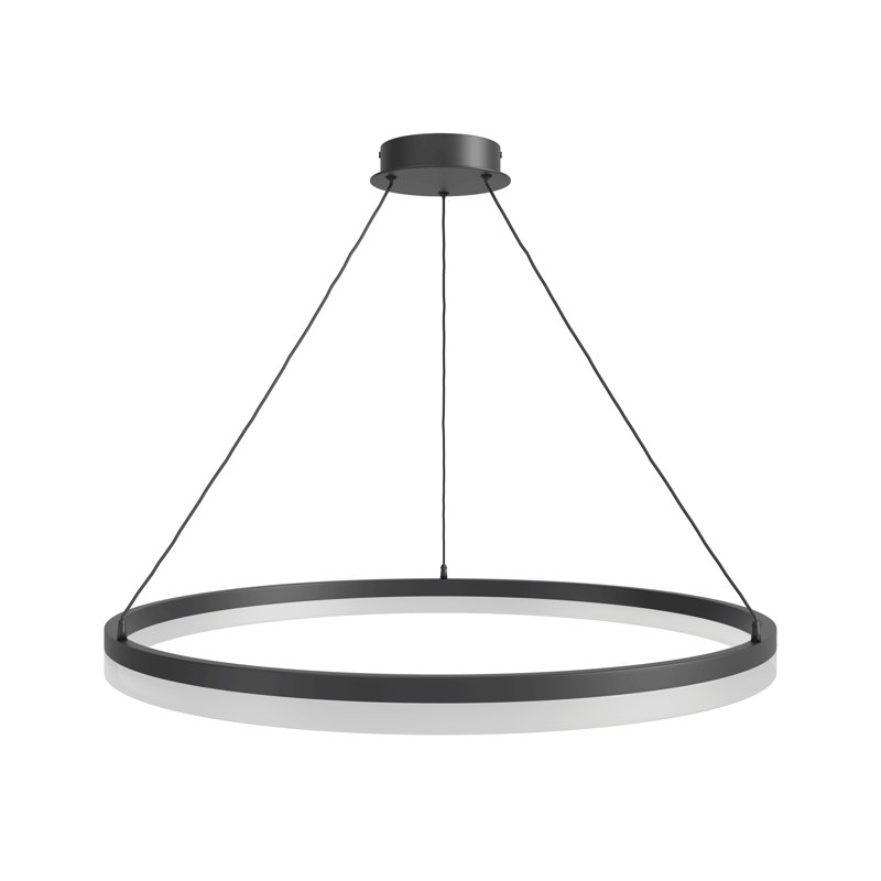 1 - Light LED Unique/Statement Pendant, Black, 2.2" H x 39.4" W x 1" D
