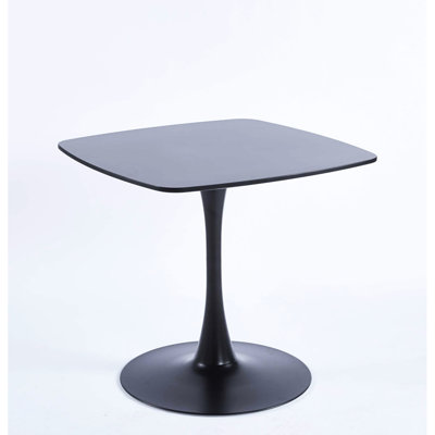 Table de salle à manger noire avec plateau, pieds en métal stables, table de largeur et de profondeur de 31,23 po, couleur, assemblage facile à nettoyer, capacité de charge de 220 lb, hauteur de 28,16 po, taille