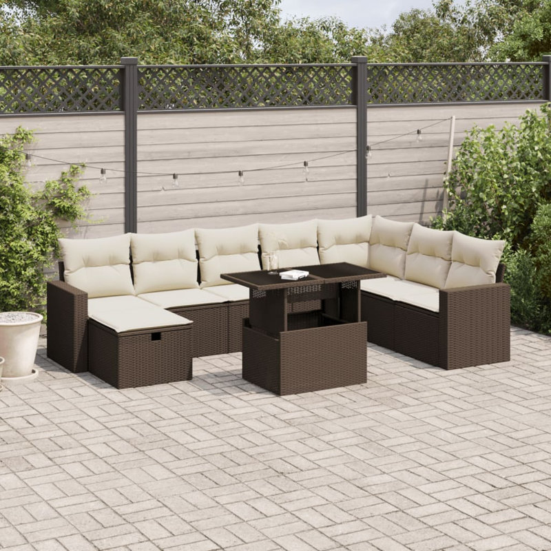 Ensemble de canapé de jardin Vidaxl - brun