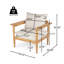 Ensemble de salon d'extérieur en bois d'acacia avec fauteuil et repose-pieds