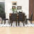 7-Piece Dining Table Set with 6 Upholstered Chairs