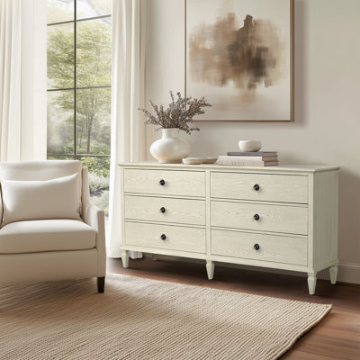 Victoria 6-Drawer Double Wide Wood Dresser