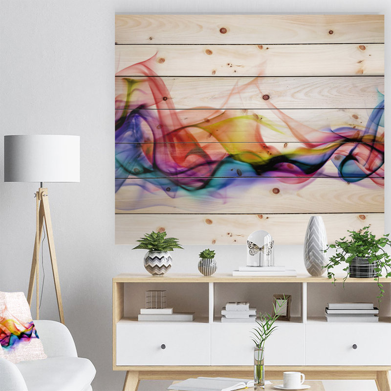 «Abstract Smoke», impression, H 36 po x l 46 po x P 1,5 po, Bois