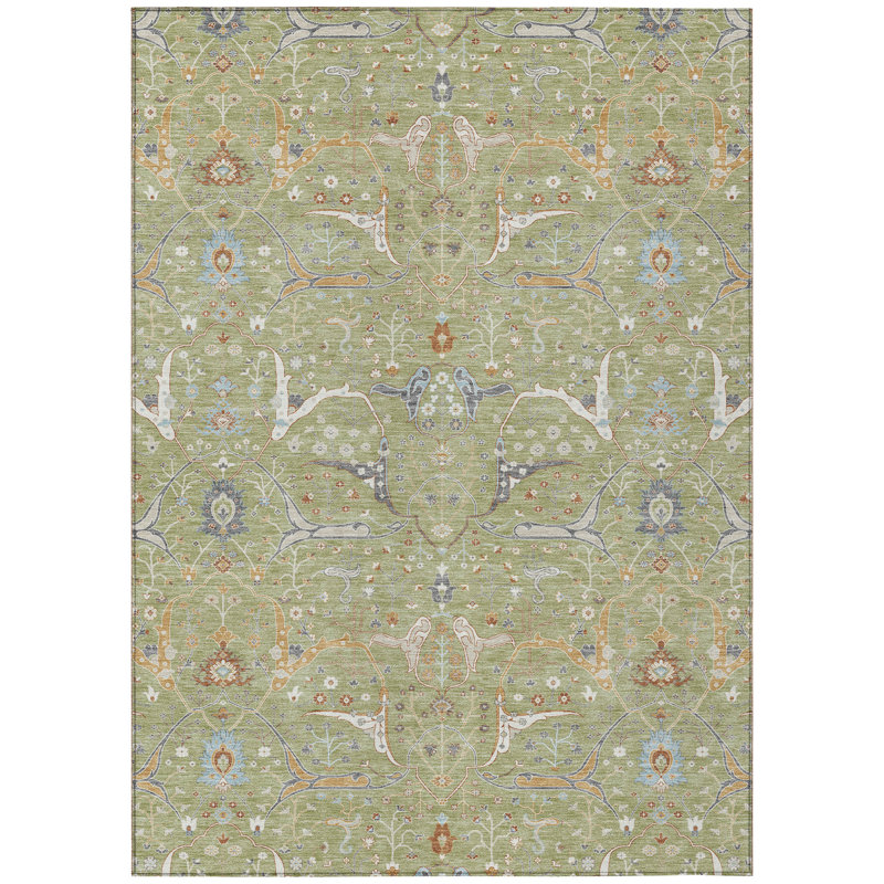 Machine Washable Indoor/Outdoor Boruta ACN2250 Global Rug, Rectangle 10' x 14'
