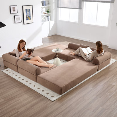 Velours côtelé pliable, structure fixe, 6 formes différentes, tissu respirant doux, éponge haute densité, accoudoir en forme de L, rangement amovible, pour dortoir et aire de jeu de la chambre d'amis