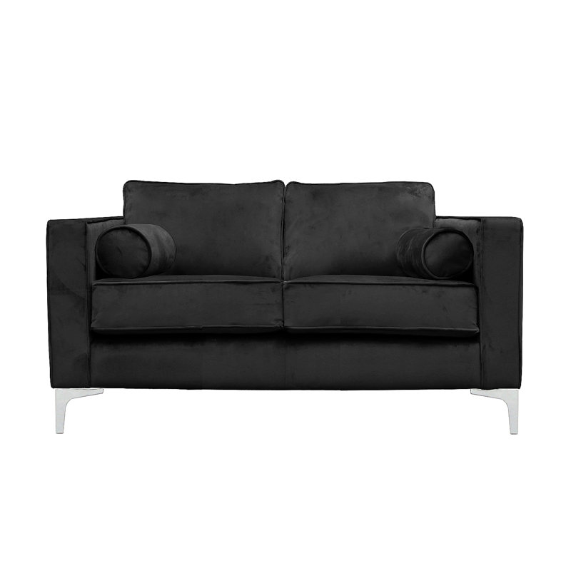 Georgio 2 Seater Velvet Sofa, 2, Black