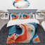 Ensemble de housse de couette à encre liquide bleue et orange-101240856
