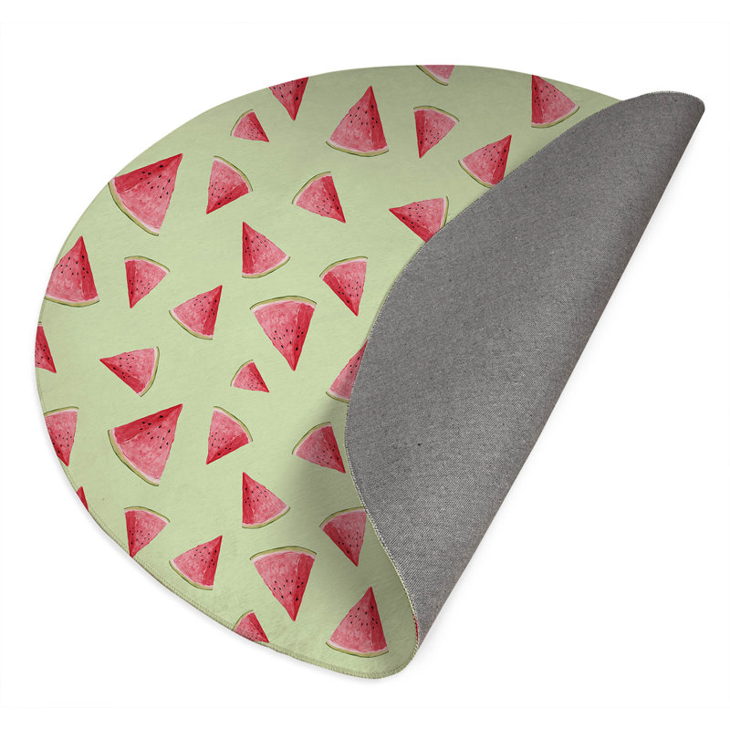 Summer Melon Outdoor Rug, Round 5'