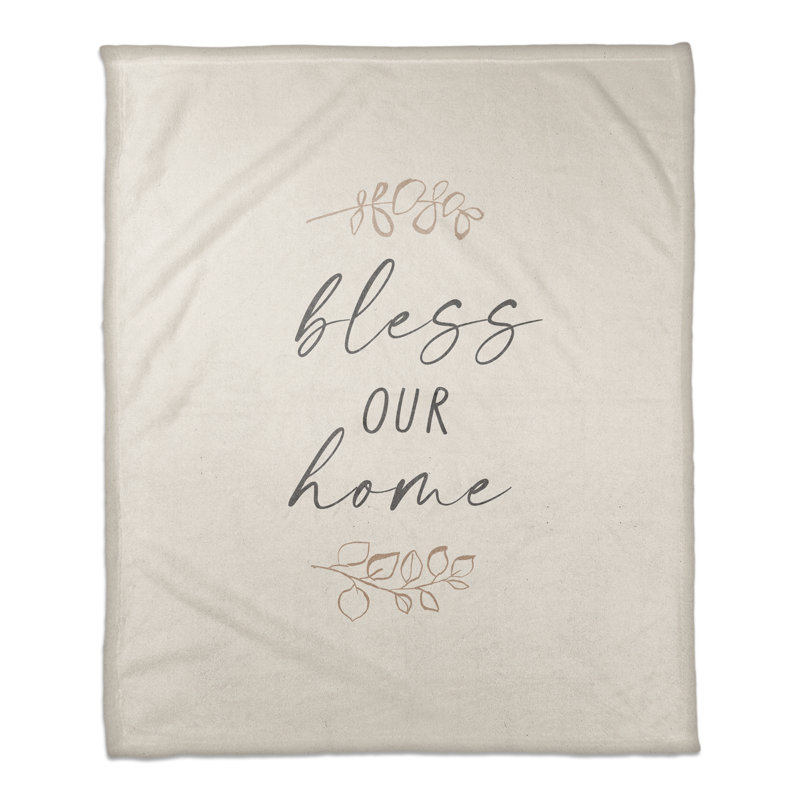 Bless This Home Leaf Throw Blanket