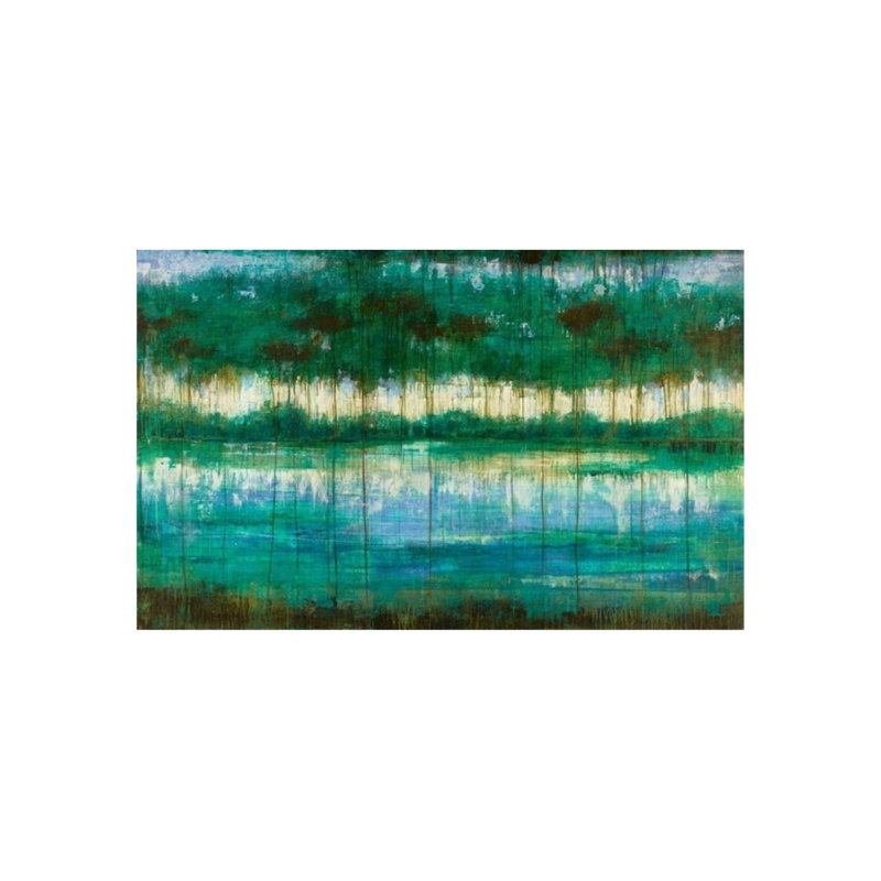 Emerald Lake Painting, 47" H x 75" W, Knife Gel