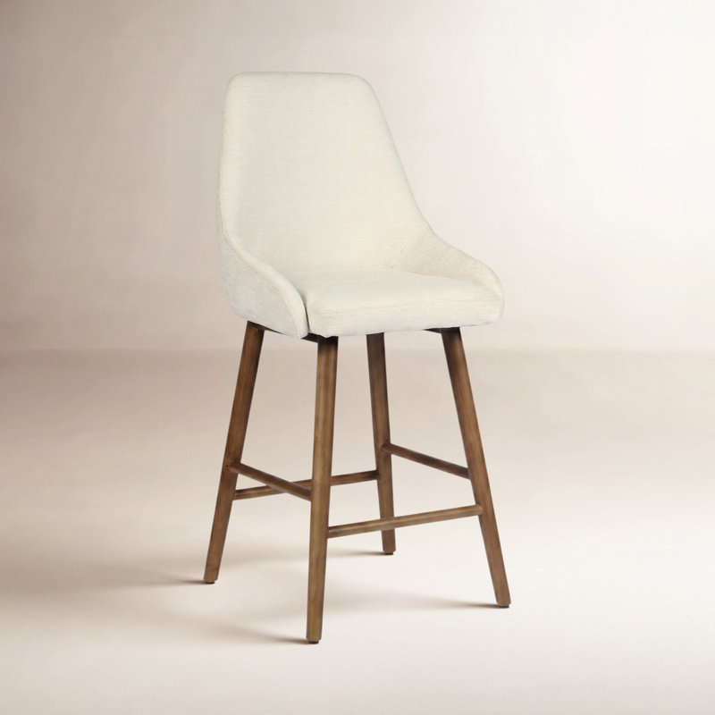 Tabouret de bar rembourré Verano Stoke, Chenille beige
