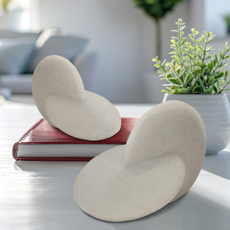 Decorative Abstract Object Statue Figurine for Home Decor – Minimalist Object for Shelf Decor, Office Accent, or Living Room Decoration – 11", White