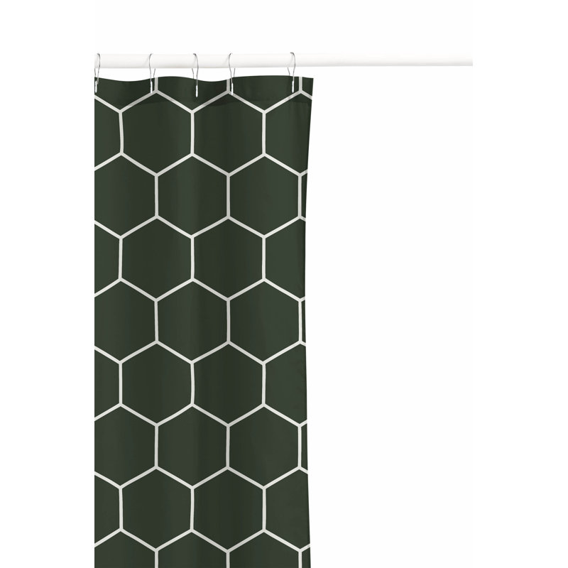 Comb Ultra-Thin Lightweight Shower Curtain, Green/Chimichurri