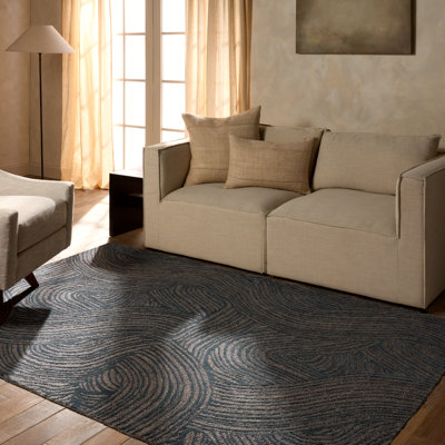 Tapis bleu abstrait touffeté Jaipur Living Linette (nuance de 18 po)
