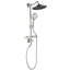 Ensemble de douche avec pomme de douche à effet pluie de 10 po, douche à 4 mains, goupille réglable et plateau à savon en mélange de nickel brossé