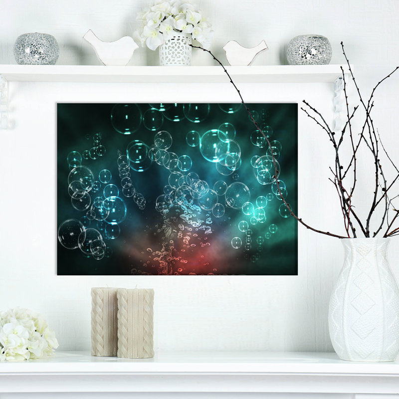 Impression d’art graphique sur toile tendue sous l’eau bubbles, H 20 po x l 20 po x P 1 po