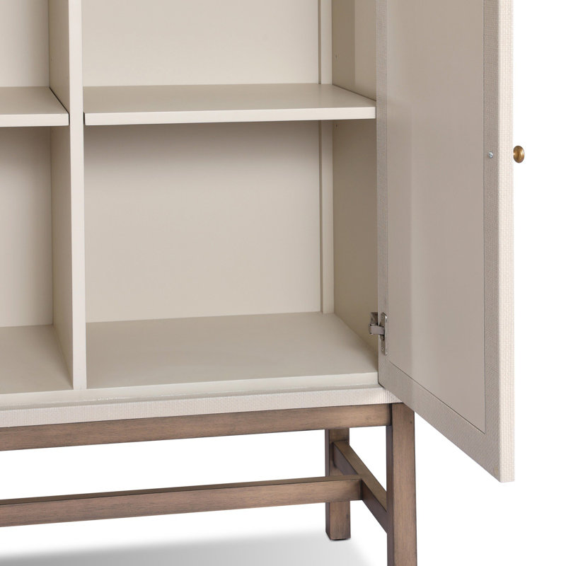 Fiona Bar Cabinet, Ivory Painted Raffia