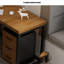 Bureau en L en bois massif avec base en métal-879984614
