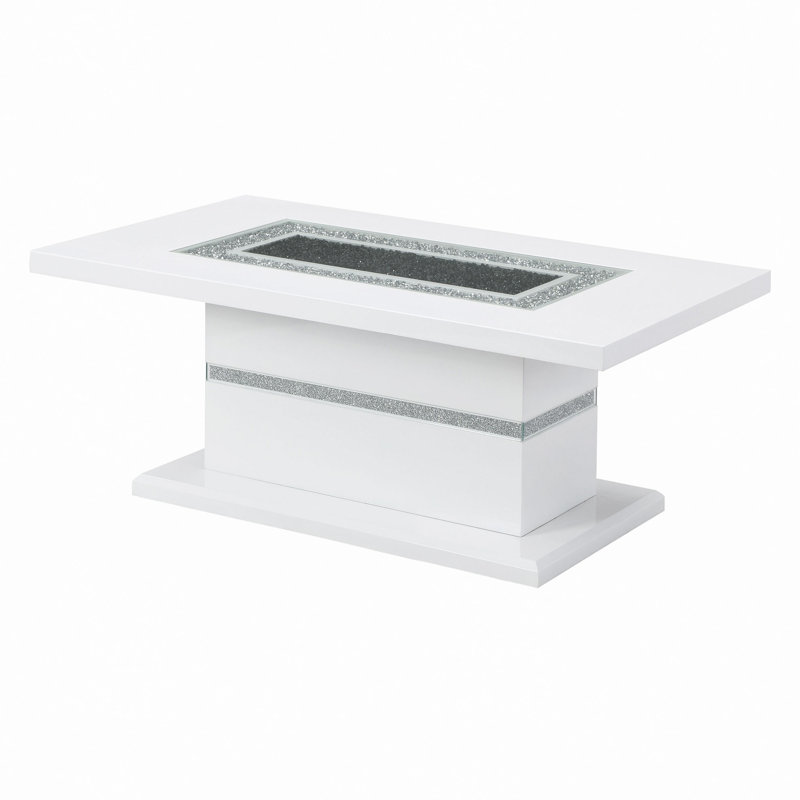 Coffee Table, White, 20" H x 52" L x 28" W