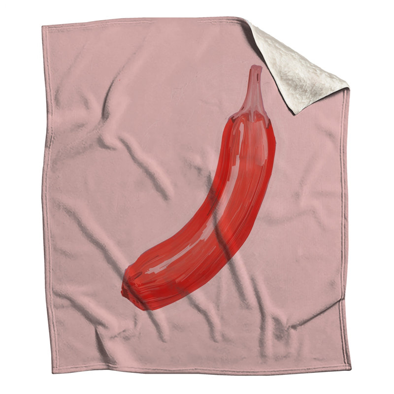 Couvertures rouges Banana Illustration, L 60 po x H 80 po