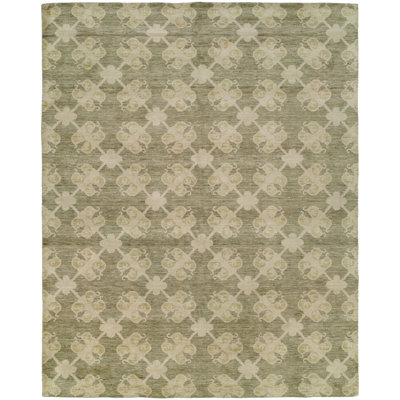 Bryhanna Geometric Area Rug in Green/Beige