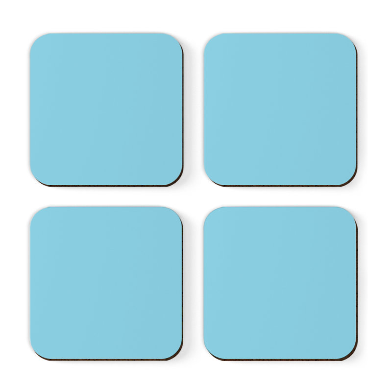 Sous-verre café, Bleu pastel