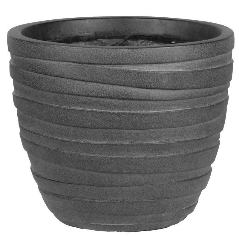Fibreglass Plant Pot, 37cm H x 44cm W x 44cm D, Black