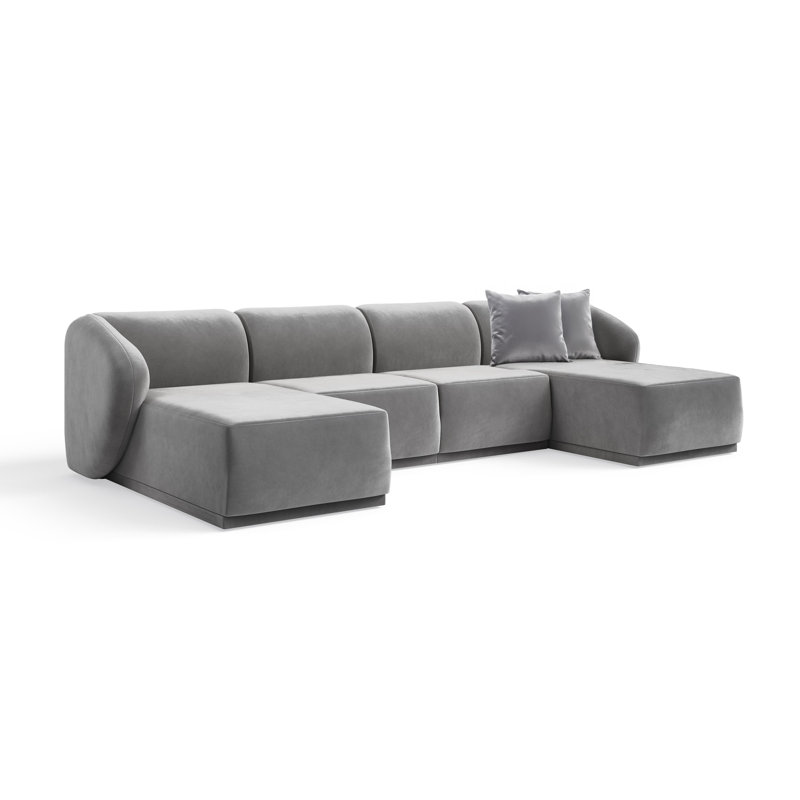 4 Seater Velvet Sofa & Chaise