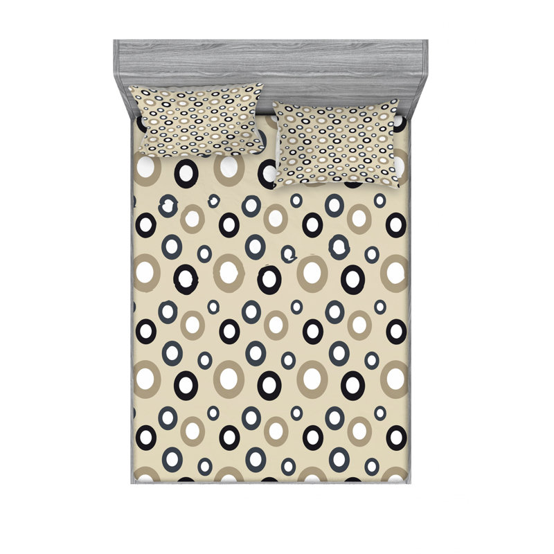 Microfiber Geometric Sheet Set, Full Sheet Set with Fitted Sheet