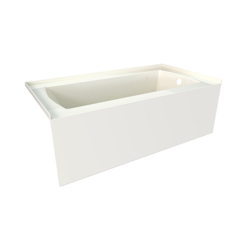 60'' x 30'' Soaking Acrylic Bathtub, Right, Biscuit