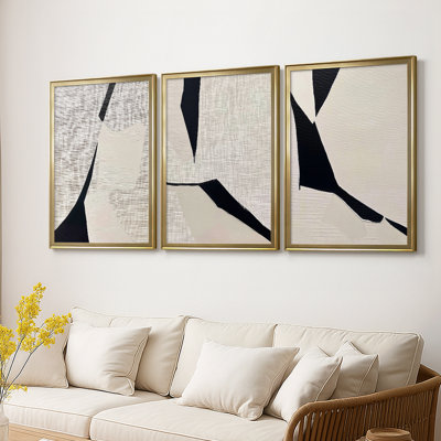 ABSTRACT Series DCXLI - Toile tendue avec châssis sur mesure - 3 pièces