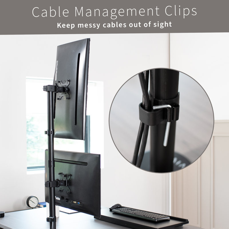 VIVO Dual Vertical Monitor Mount, White