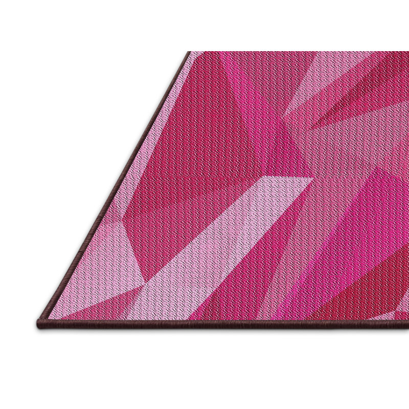 Tapis rose tissé à la machine, Rectangle 3 pi x 5 pi