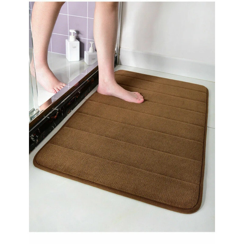 Tapis de bain absorbant en mousse viscoélastique antidérapante, Café, L 24 po x l 16 po