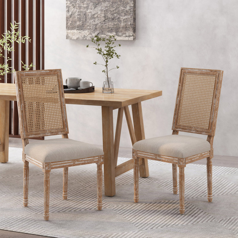 Chaise de salle à manger, Natural, 2, Beige