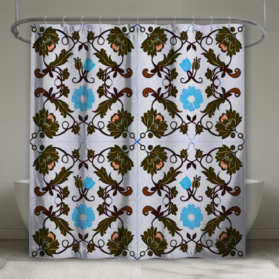 Rideaux de douche à motif floral