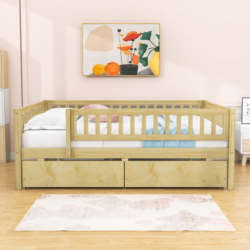 Lit de jour en bois Fairbury, Naturel, Double