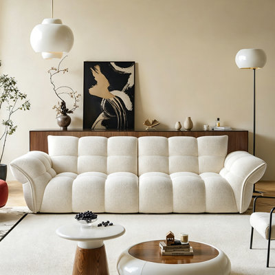 French-style solid wood fabric sofa.