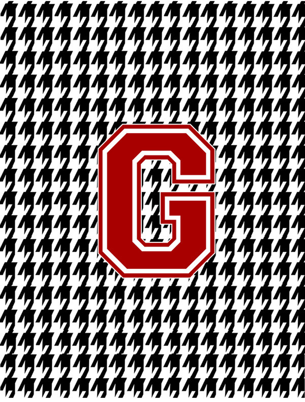 Drapeau de jardin à motif recto-verso noir Houndstooth, G